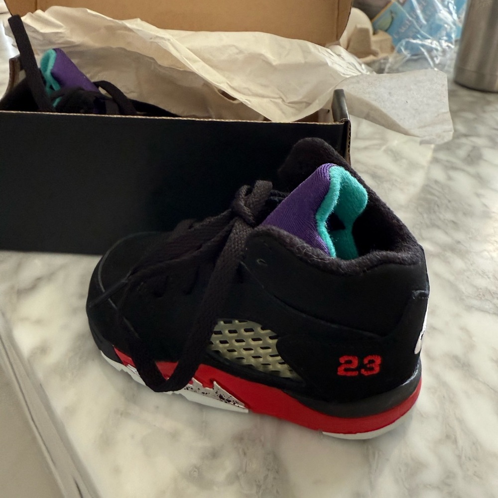 Kids Black and Red Sneakers